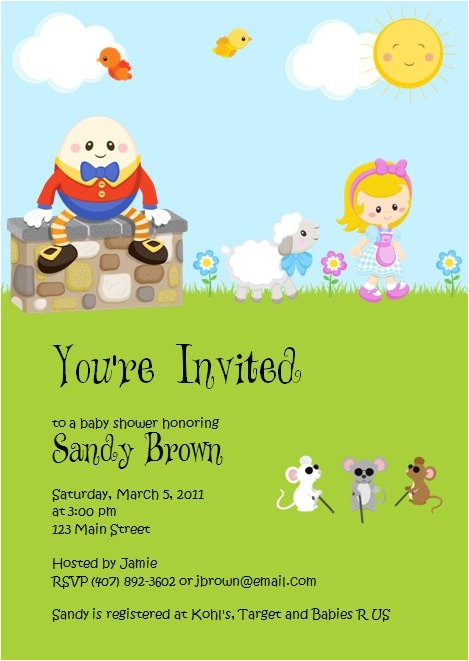 Mother Goose Baby Shower Invitations 39 Best Mother Goose Baby Shower Images On Pinterest