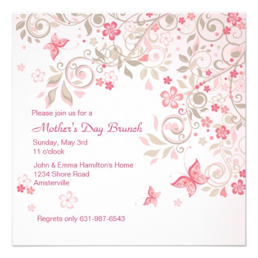 Mother S Day Tea Party Invitation Wording butterfly Meadow Mother S Day Invitation Frompo