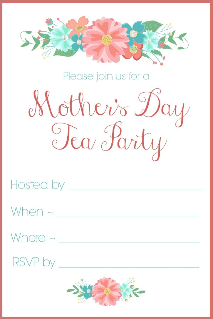 Mother S Day Tea Party Invitation Wording Mother S Day Tea Party Invitation Free Printables