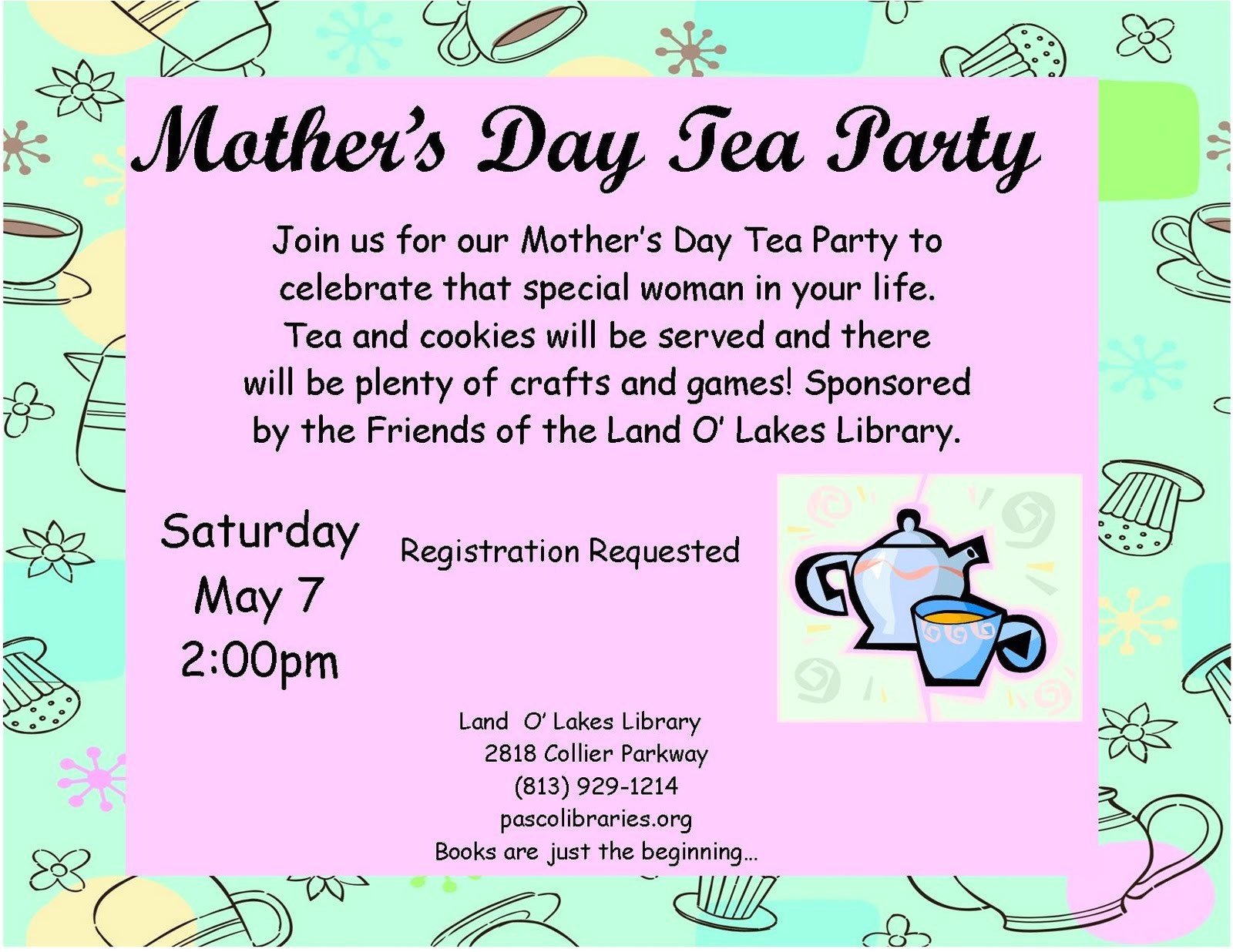 Mother S Day Tea Party Invitation Wording Mothers Day Tea Invitations Free Printable