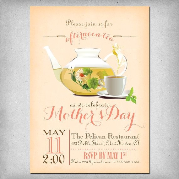 Mother S Day Tea Party Invitation Wording Printable Mother S Day Tea Party Invitation