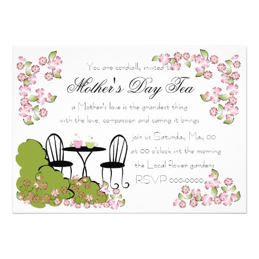 Mother S Day Tea Party Invitation Wording Tea In the Garden 5×7 Paper Invitation Card
