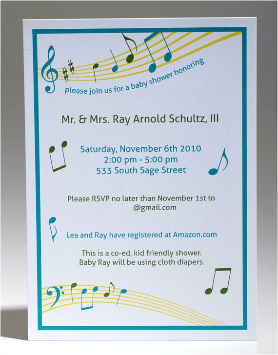 Music themed Baby Shower Invitations Items Similar to Music themed Baby Shower Invitation