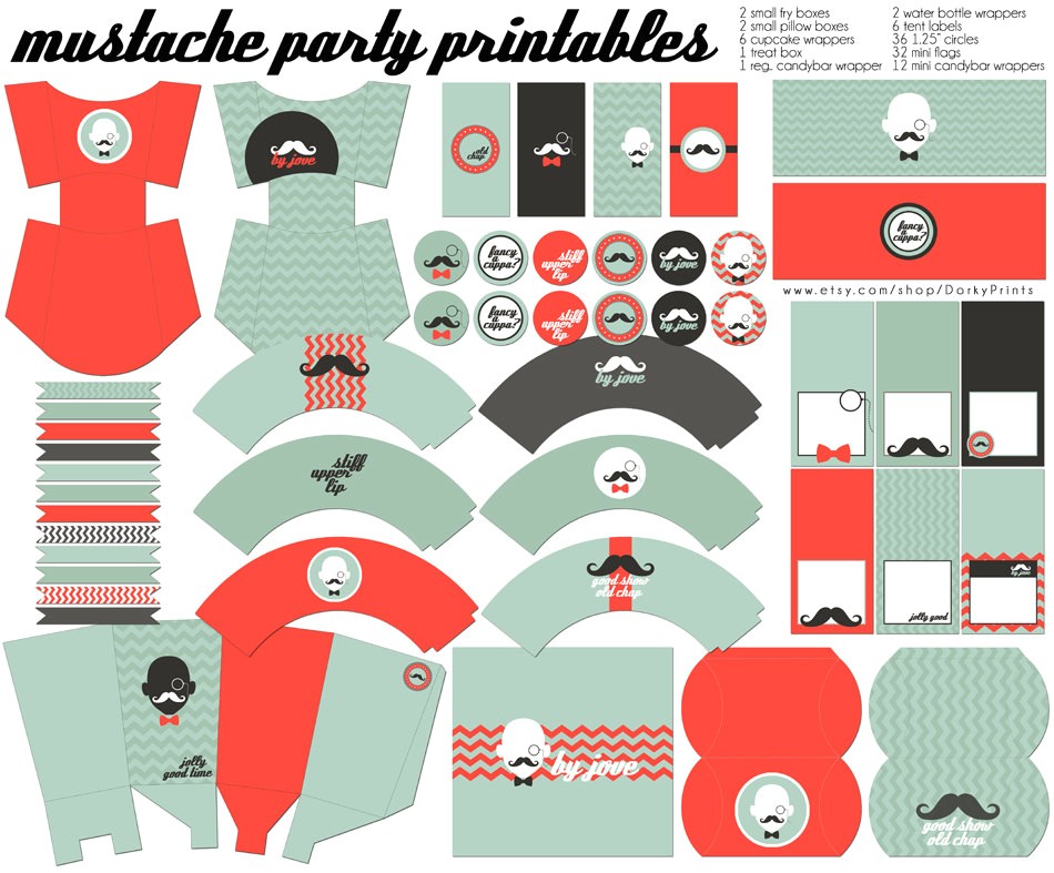 Mustache Birthday Party Printables Mustache Birthday Party Printables Pdf Printable Party