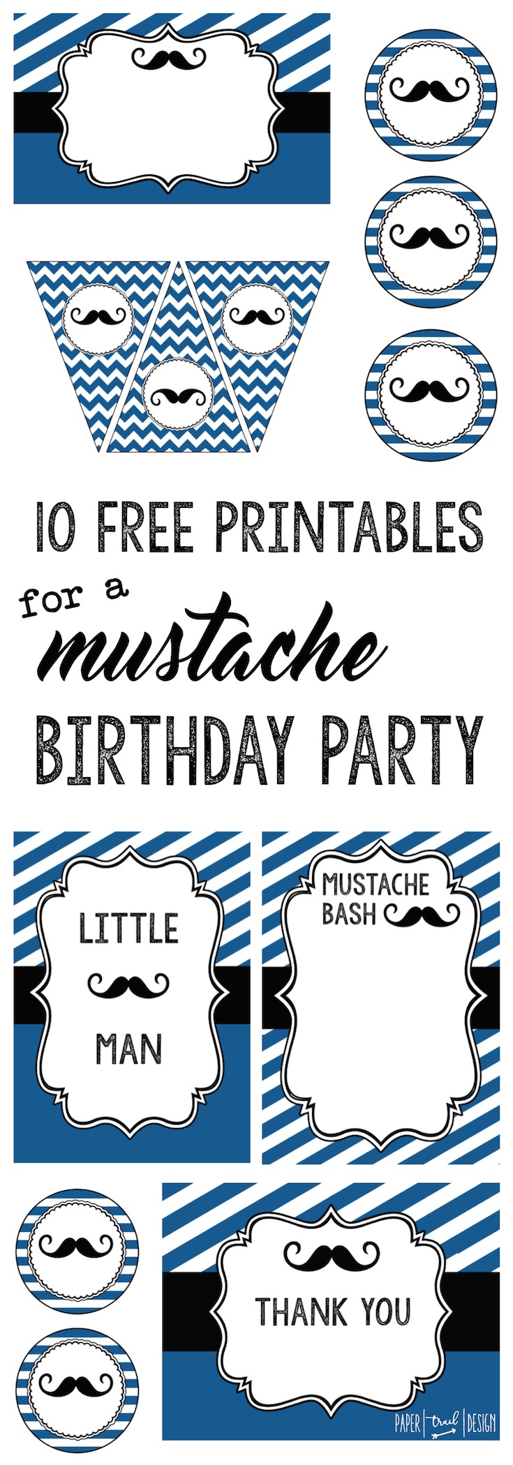 Mustache Birthday Party Printables Mustache Party 10 Free Printables Paper Trail Design
