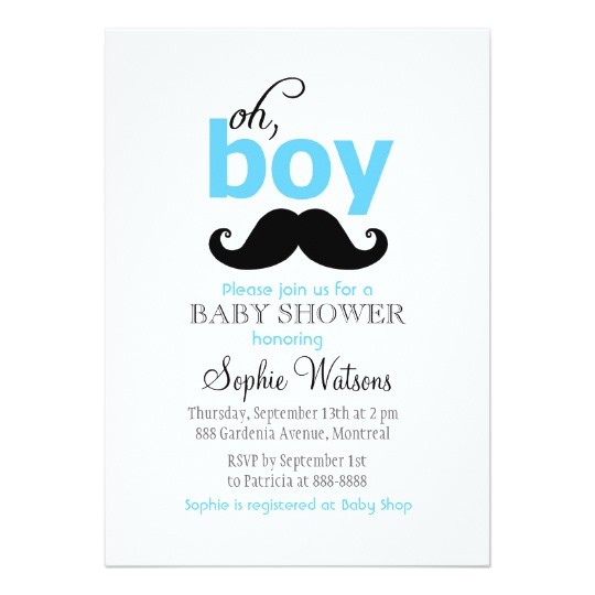 Mustache Invitations for Baby Shower Blue It S A Boy Mustache Baby Shower Invitations