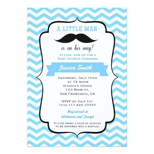 Mustache Invitations for Baby Shower Mustache Little Man Baby Shower Invitation
