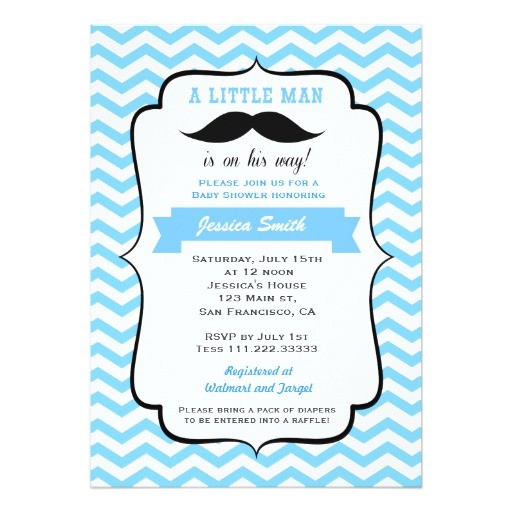 Mustache Invitations for Baby Shower Mustache Little Man Baby Shower Invitation