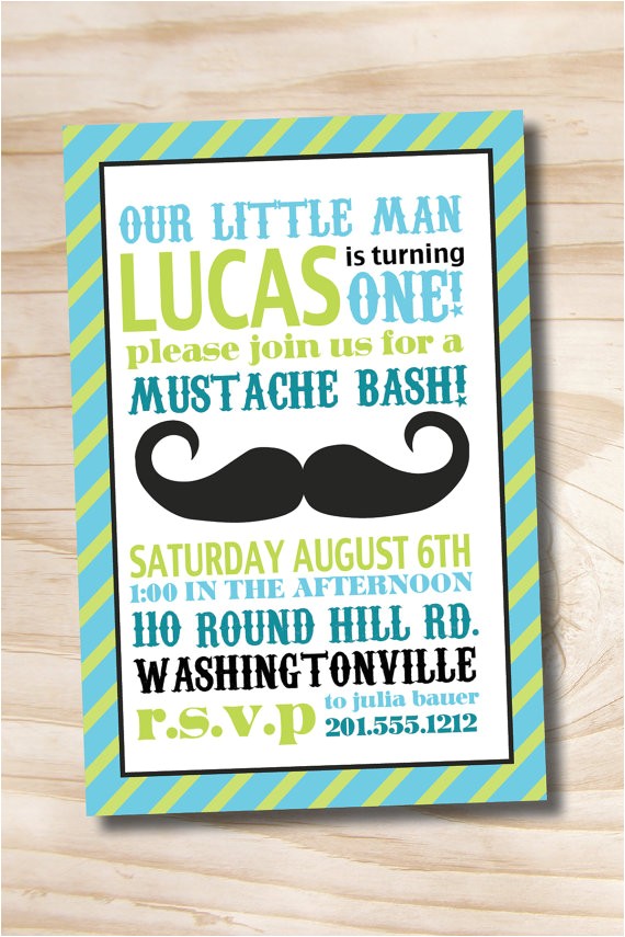 Mustache Invitations for First Birthday Mustache Bash Little Man 1st Birthday Party event Printable