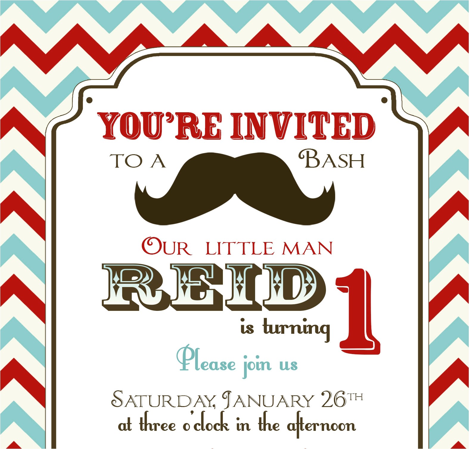 Mustache Party Invitation Template Free Mustache Birthday Party Invitations