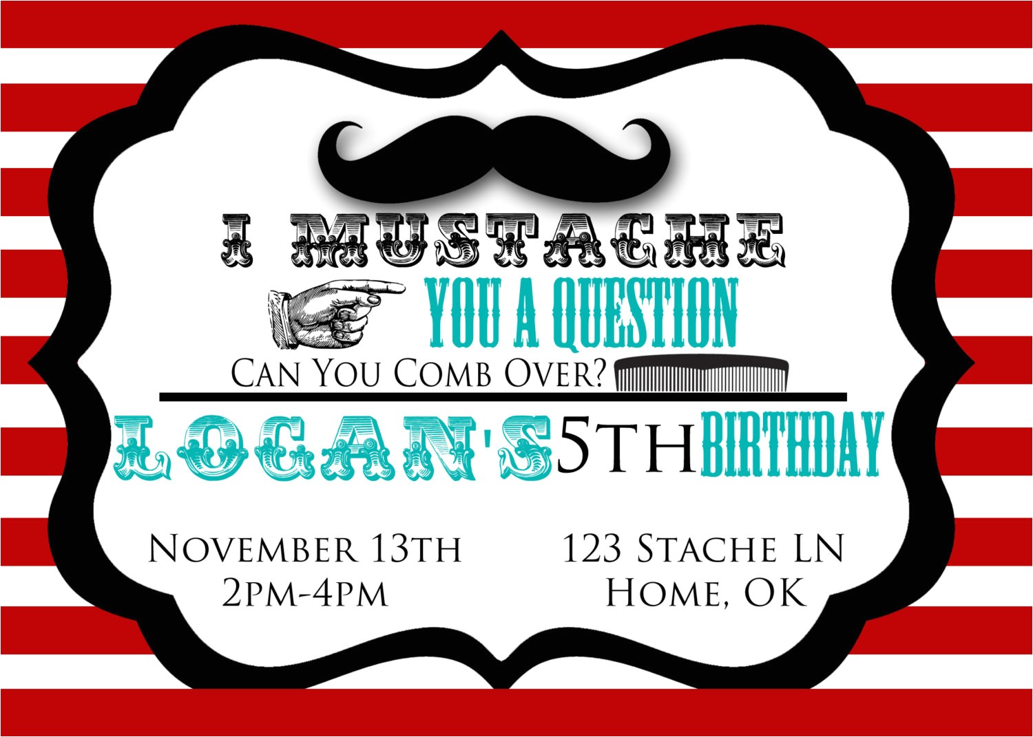Mustache Party Invitation Template Free Mustache Party Invitations – Gangcraft
