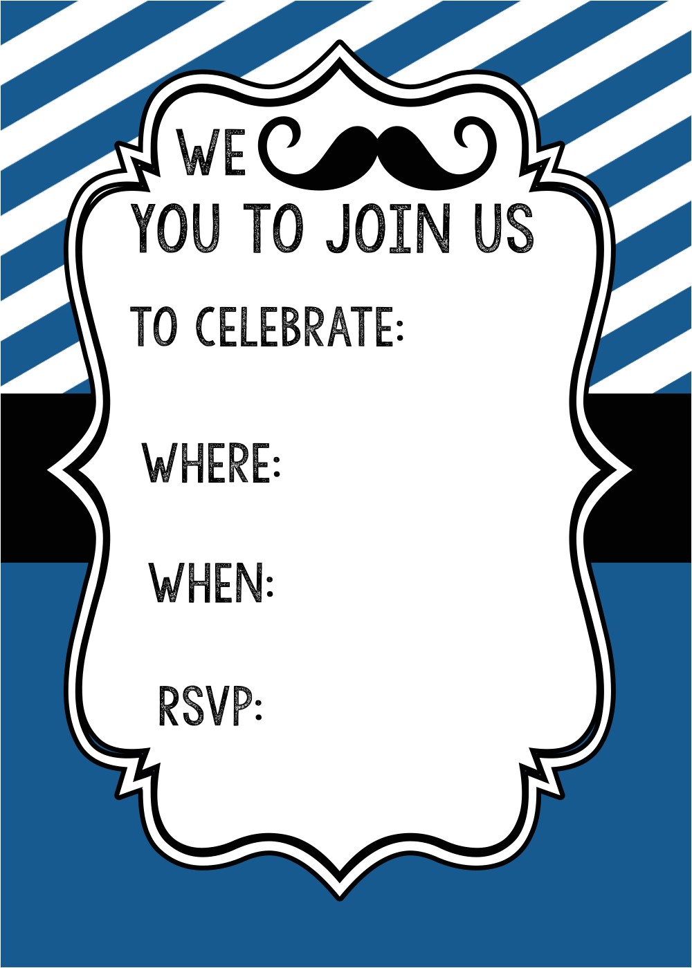 Mustache Party Invitation Template Free Mustache Party Invitations – Gangcraft