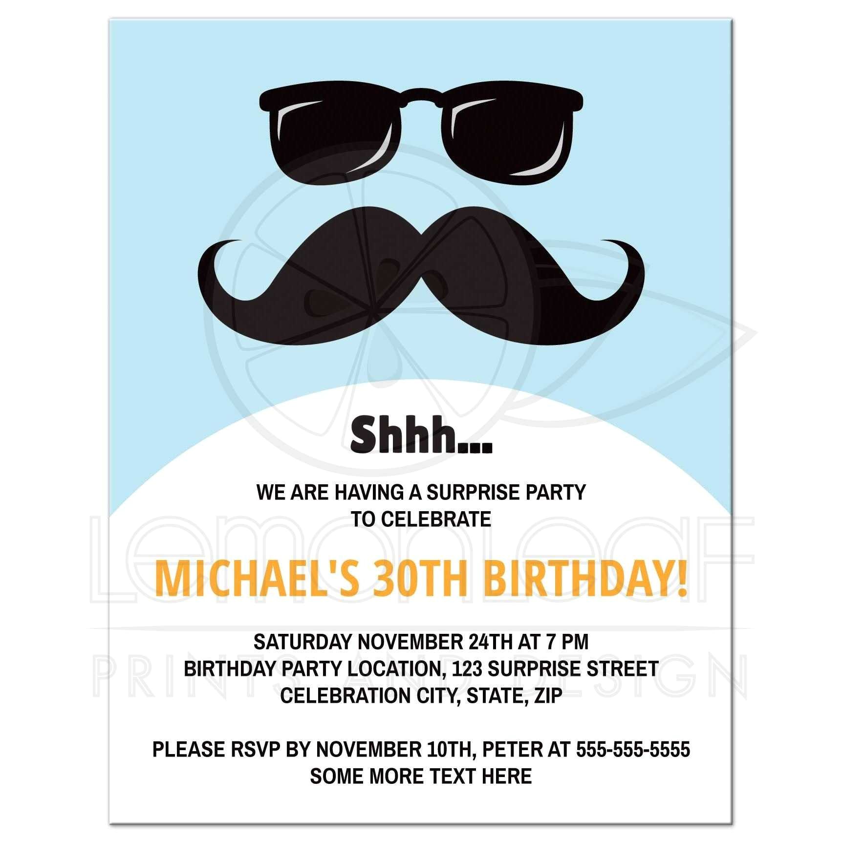 Mustache Party Invitation Template Mustache Party Invitations – Gangcraft