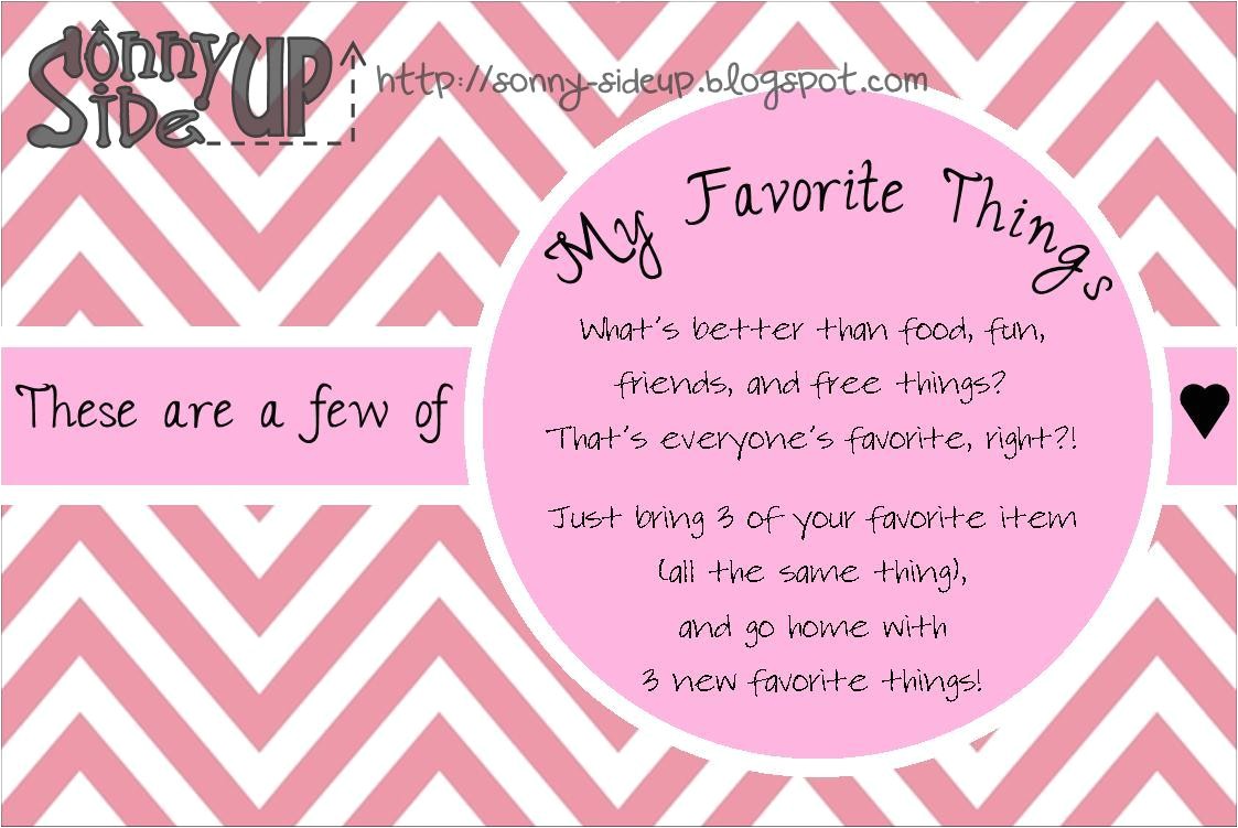 My Favorite Things Party Invitation sonny Side Up My Favorite Things Party Invitation Preview