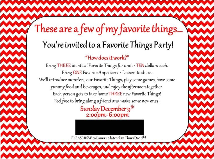 My Favorite Things Party Invitation Wording Land Of Collins My Favorite Things Party Invitation