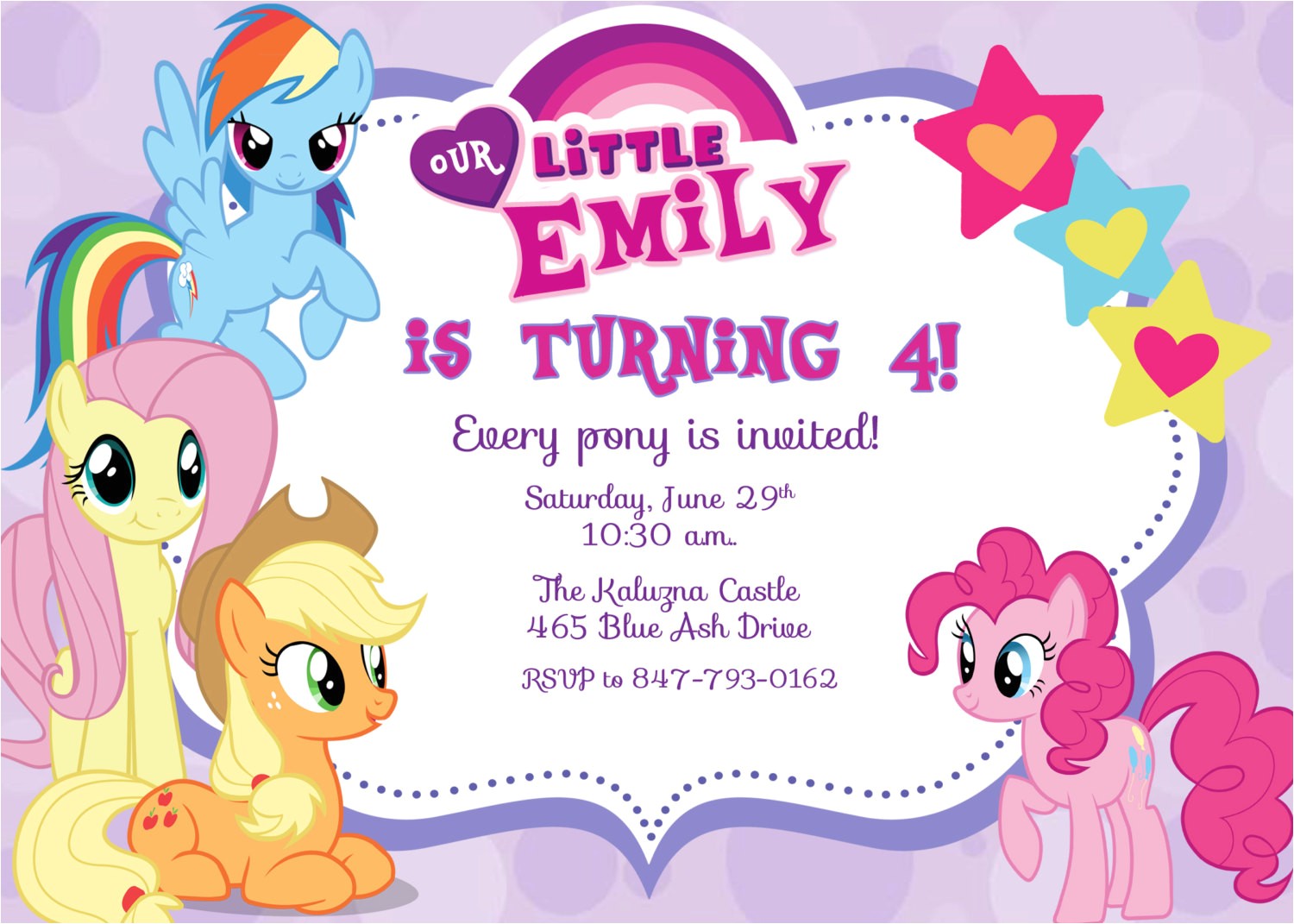 My Little Pony Printable Birthday Invitations Free Printable My Little Pony Birthday Invitations