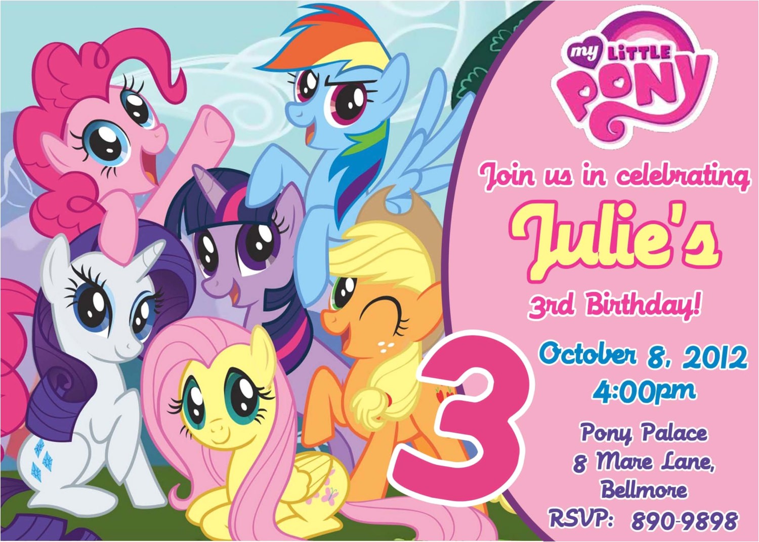 My Little Pony Printable Birthday Invitations My Little Pony Birthday Party Invitations My Little Pony Printable Birthday Invitations My Little Pony Birthday Party Invitations
