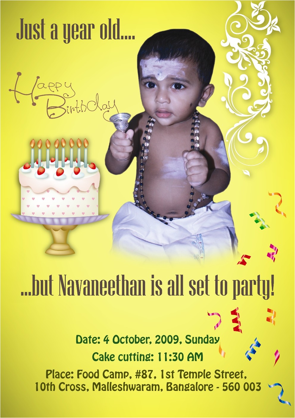 My son First Birthday Invitation Invitation by Bhanu Shankar at Coroflot Com