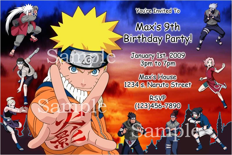 Naruto Birthday Invitation Impressive Naruto Birthday Invitation 1 Image Invitation