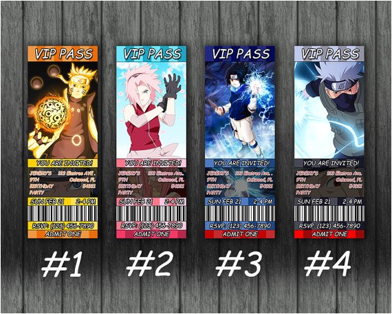 Naruto Birthday Invitation Naruto Birthday Invitation Bundle Anime Personalized