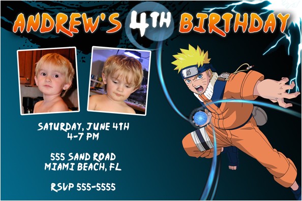 Naruto Birthday Invitation Naruto Invitations