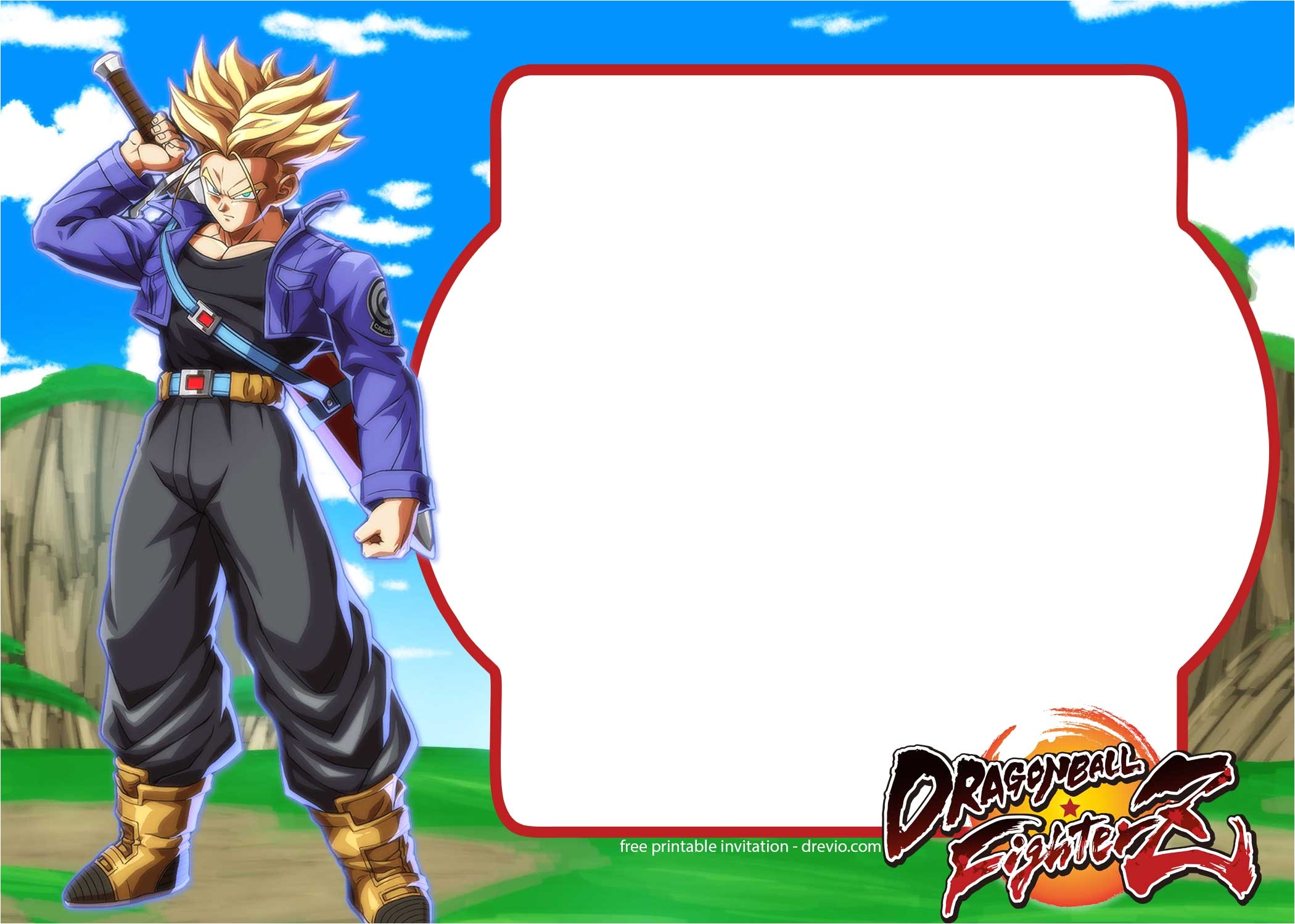 Naruto Birthday Invitation Template Free Dragon Ball Fighter Z Invitation Template