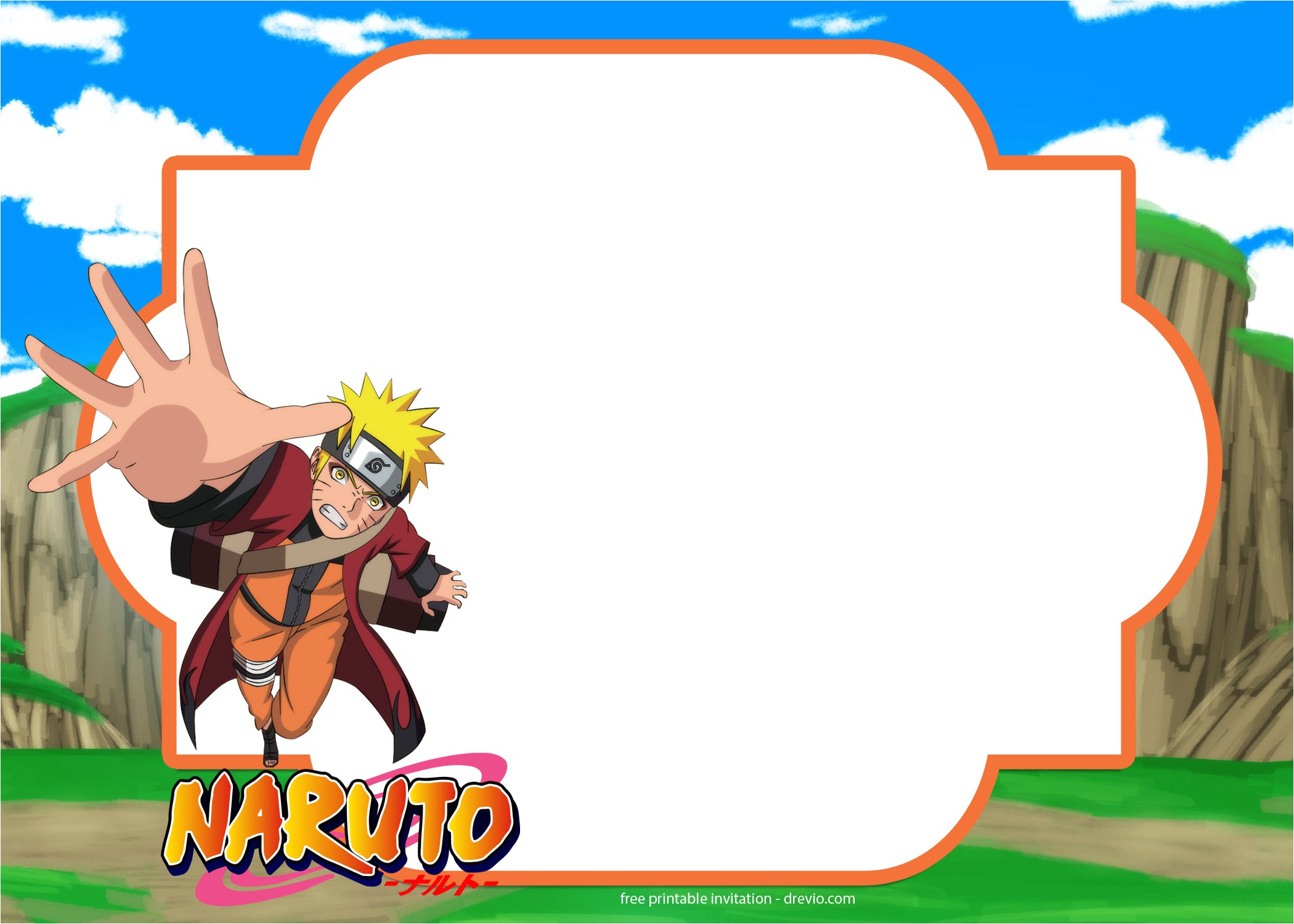 Naruto Birthday Invitation Template Free Printable Naruto Birthday Invitation Template