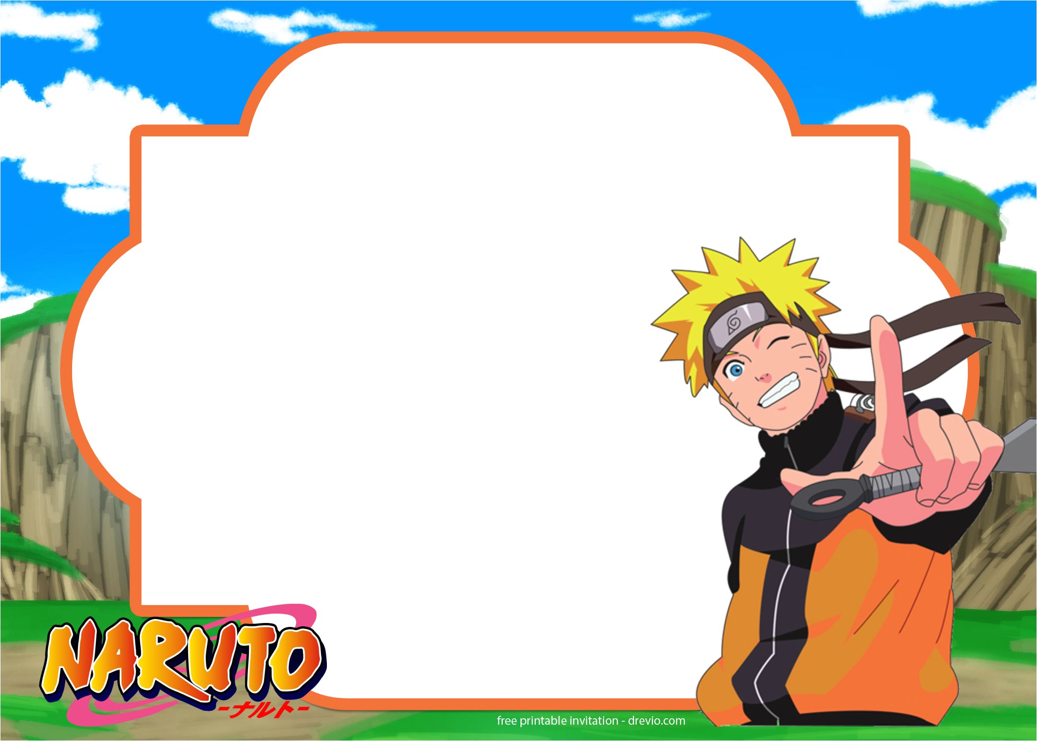 Naruto theme Birthday Invitation Birthday Invitation Naruto theme Gallery Invitation