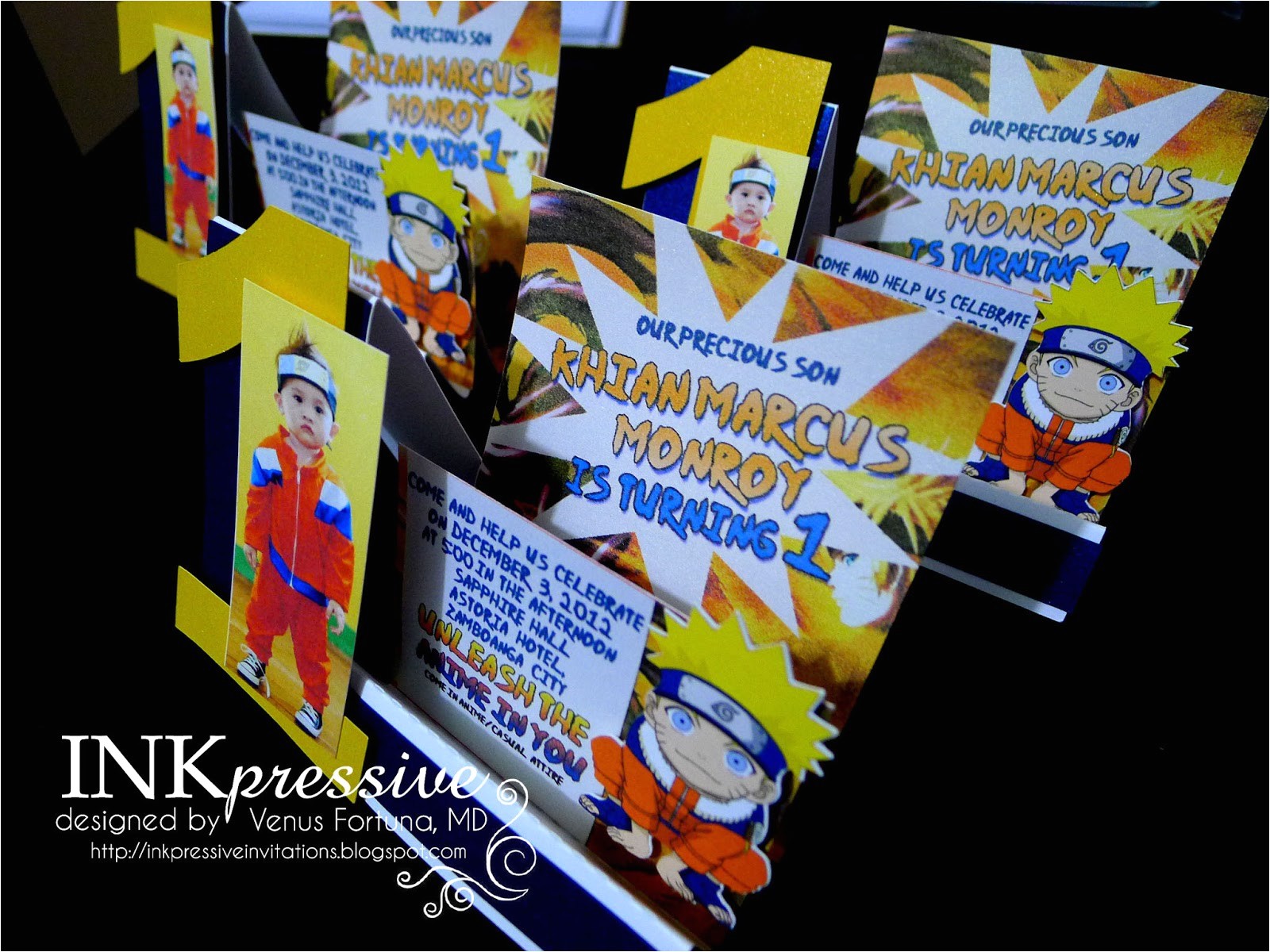 Naruto theme Birthday Invitation Naruto Inkpressive Invitations