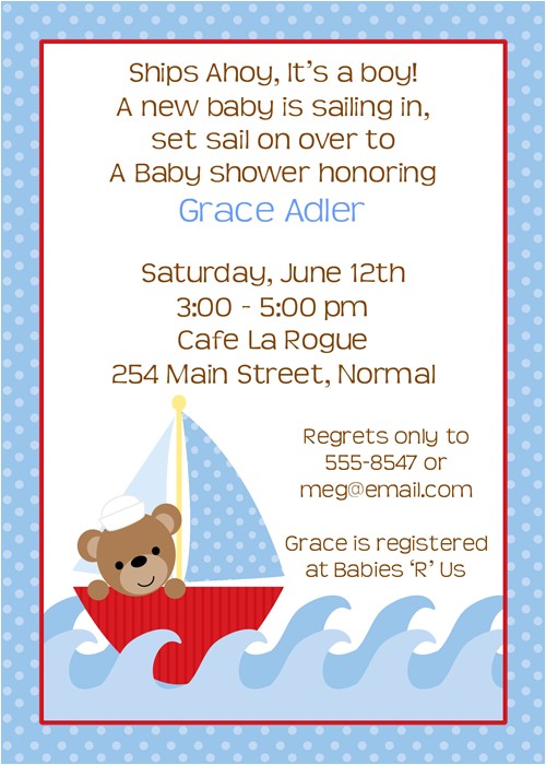 Nautical Baby Shower Invitation Wording Nautical Baby Shower Invitation Wording Oxyline