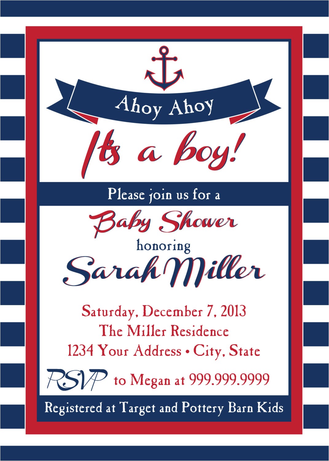 Nautical Baby Shower Invitations Etsy Nautical Baby Shower Invitation Ahoy Ahoy by Sldesignteam
