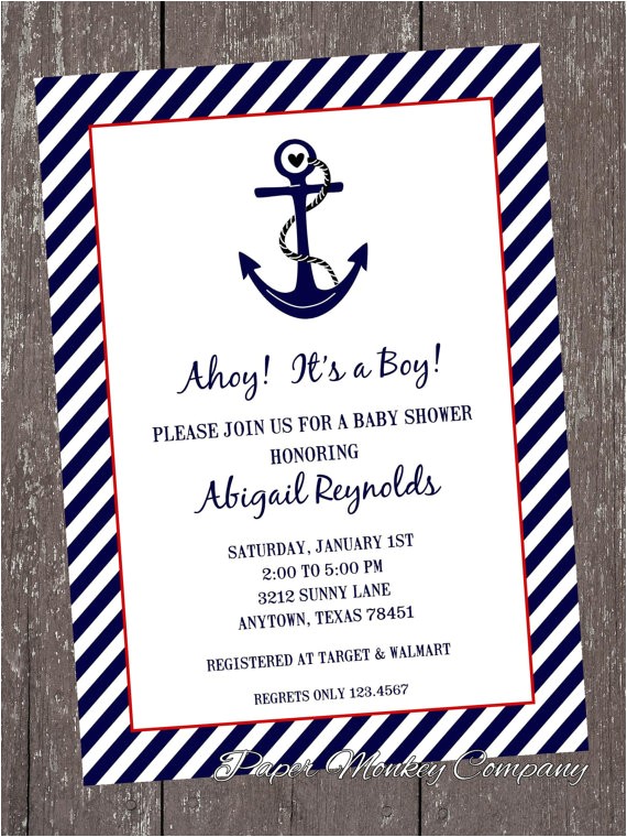Nautical Baby Shower Invitations Etsy Nautical Baby Shower Invitations 1 00 Each with by