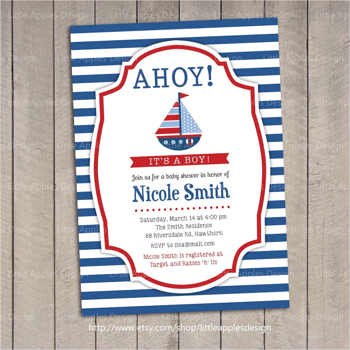 Nautical Baby Shower Invitations Etsy Nautical Invitation Nautical Baby Shower Invitation Baby