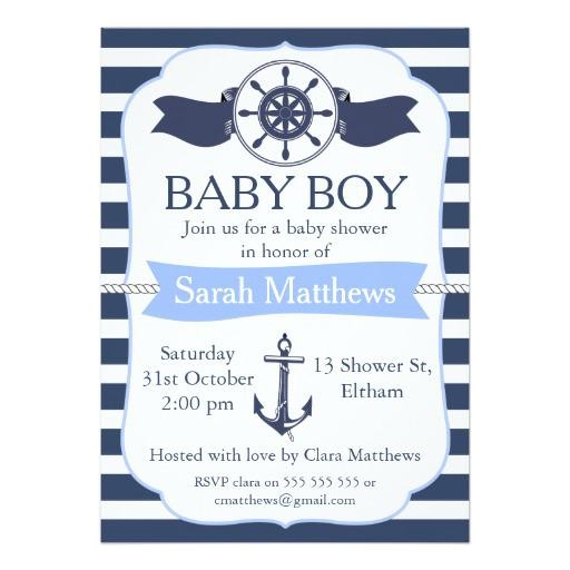 Nautical Baby Shower Invitations for Boys Nautical Baby Shower Invites