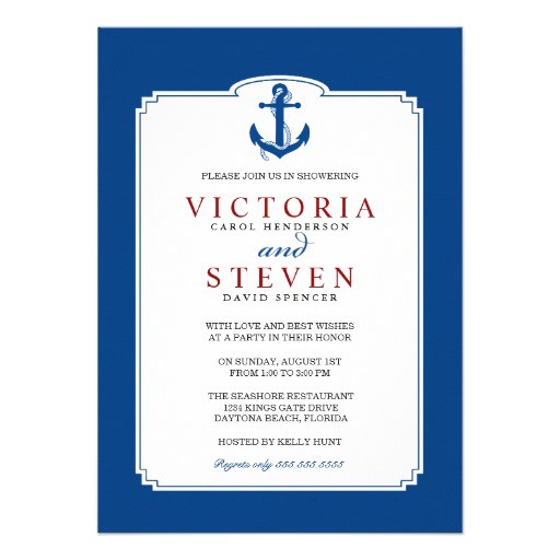 Nautical Bridal Shower Invitation Template Nautical Couples Shower Invitation Template