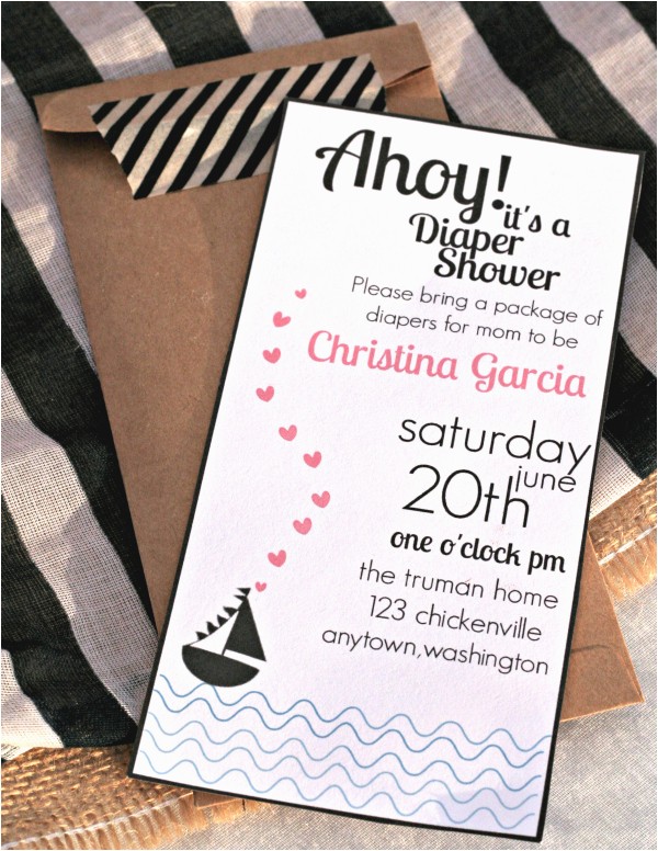 Nautical themed Baby Shower Invites Ahoy A Nautical themed Baby Shower with Free Printable