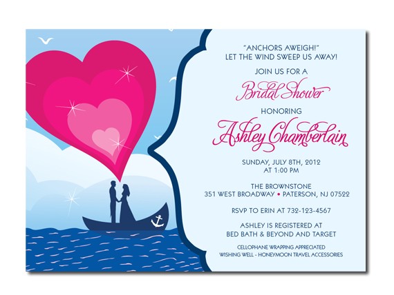 Nautical themed Bridal Shower Invitations Nautical themed Custom Bridal Shower Invitation On Luulla