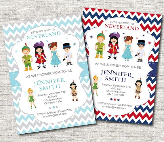 Neverland Baby Shower Invitations Neverland Baby Shower Invitation Peter Pan by