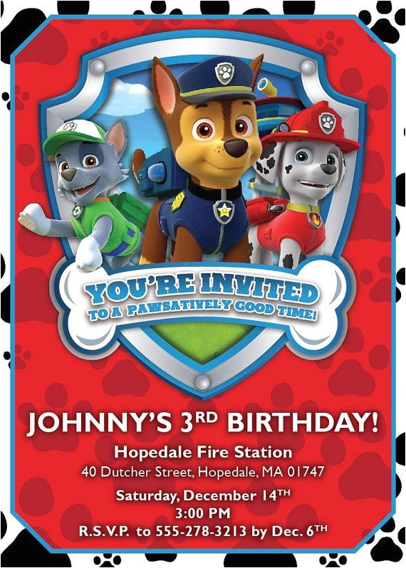 Nick Jr Paw Patrol Birthday Invitations 148 Best Images About Paw Patrol Party On Pinterest