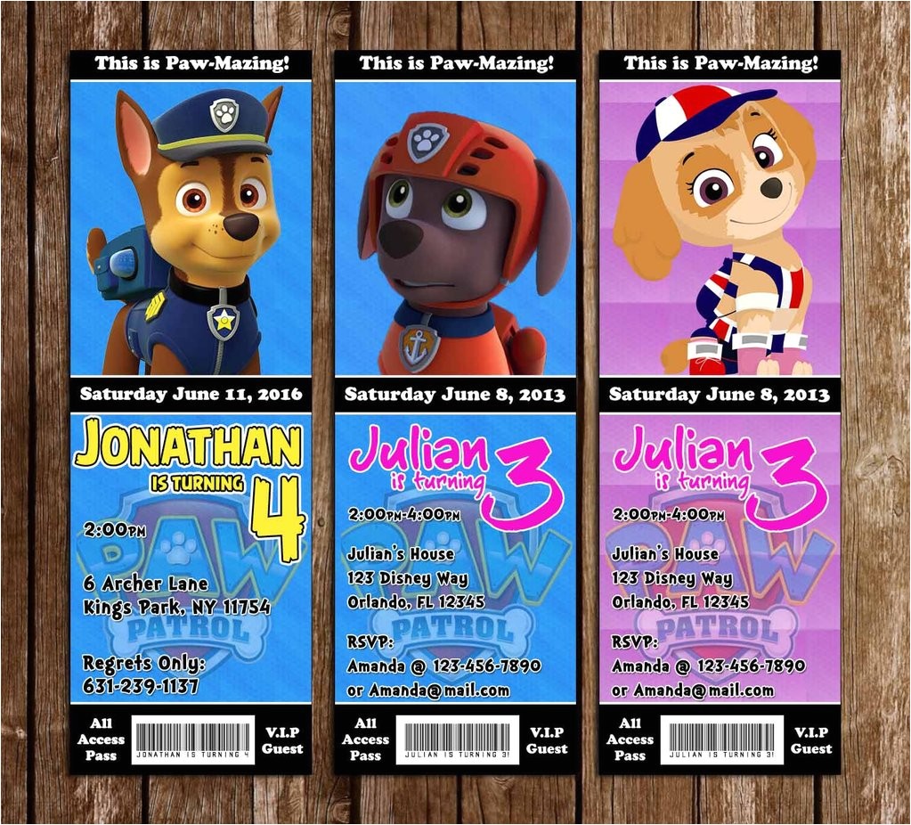 Nick Jr Paw Patrol Birthday Invitations Novel Concept Designs Paw Patrol Nick Jr Birthday