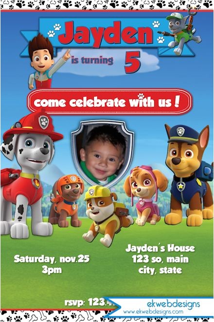 Nick Jr Paw Patrol Birthday Invitations Paw Patrol Birthday Invitations Nick Jr Digital File