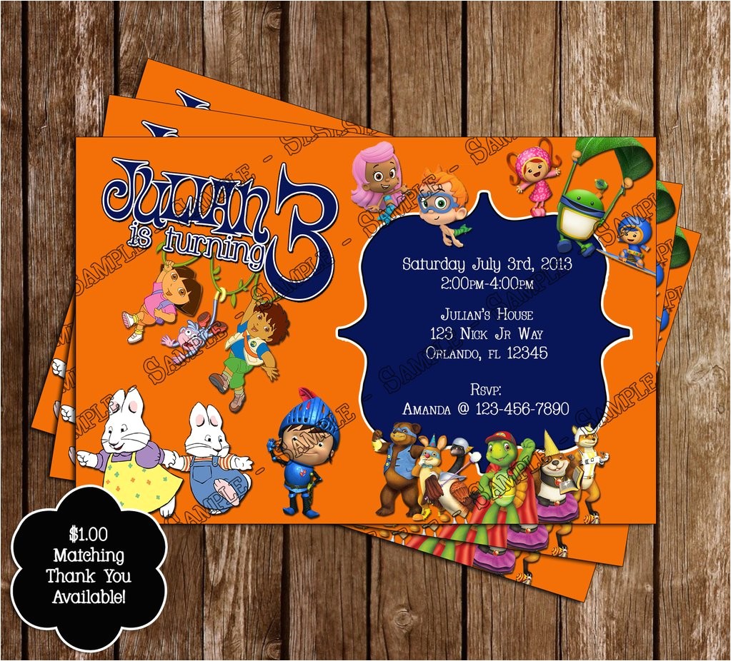 Nick Jr Printable Birthday Invitations Novel Concept Designs Nick Jr Birthday Party Invitation Nick Jr Printable Birthday Invitations Novel Concept Designs Nick Jr Birthday Party Invitation