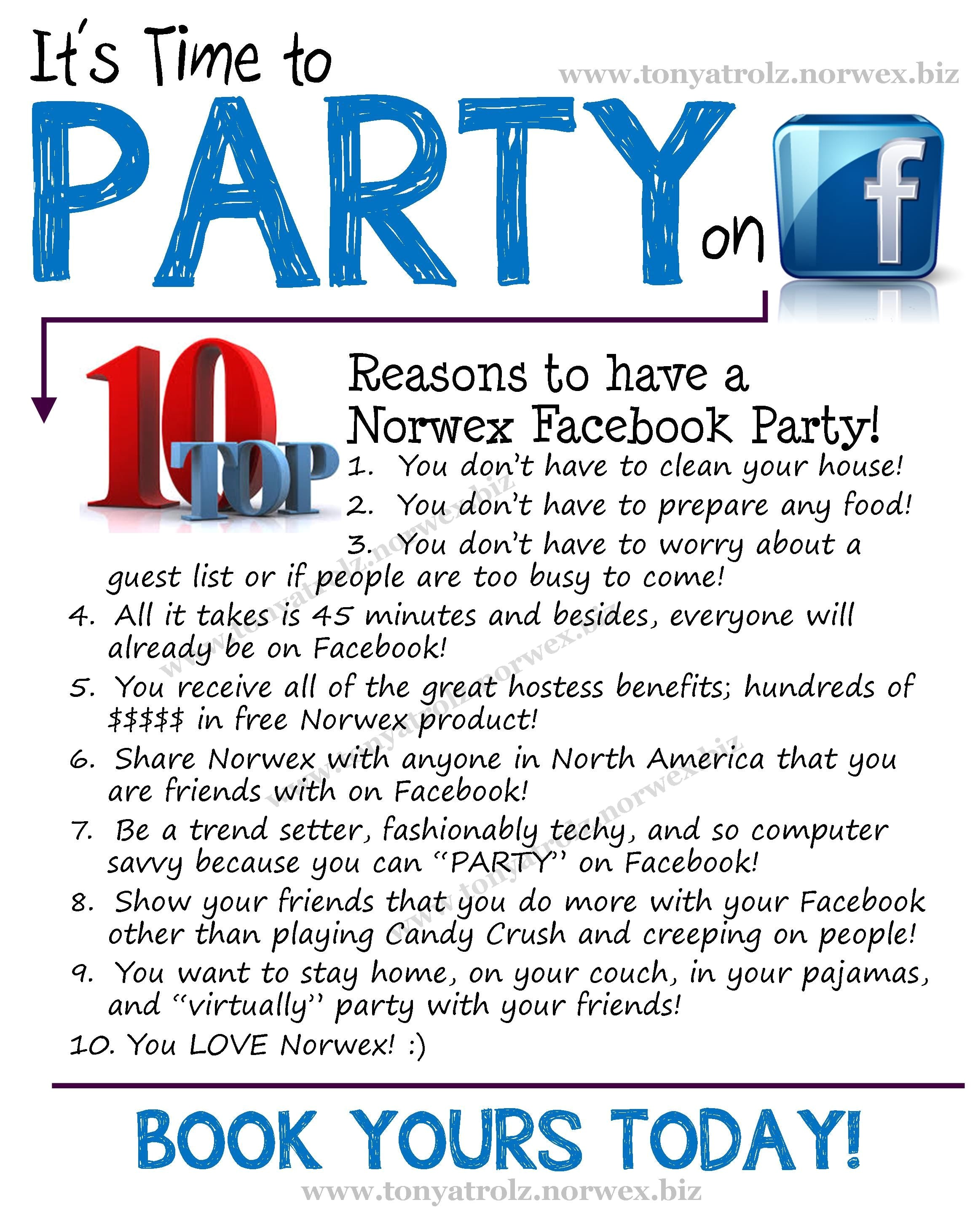 Norwex Facebook Party Invitation Time to Party norwex