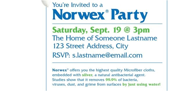 Norwex Party Invitation norwex Party Invitation