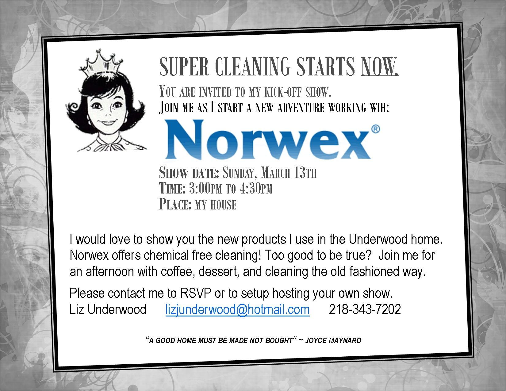 Norwex Party Invitation Sample norwex Party Invitation