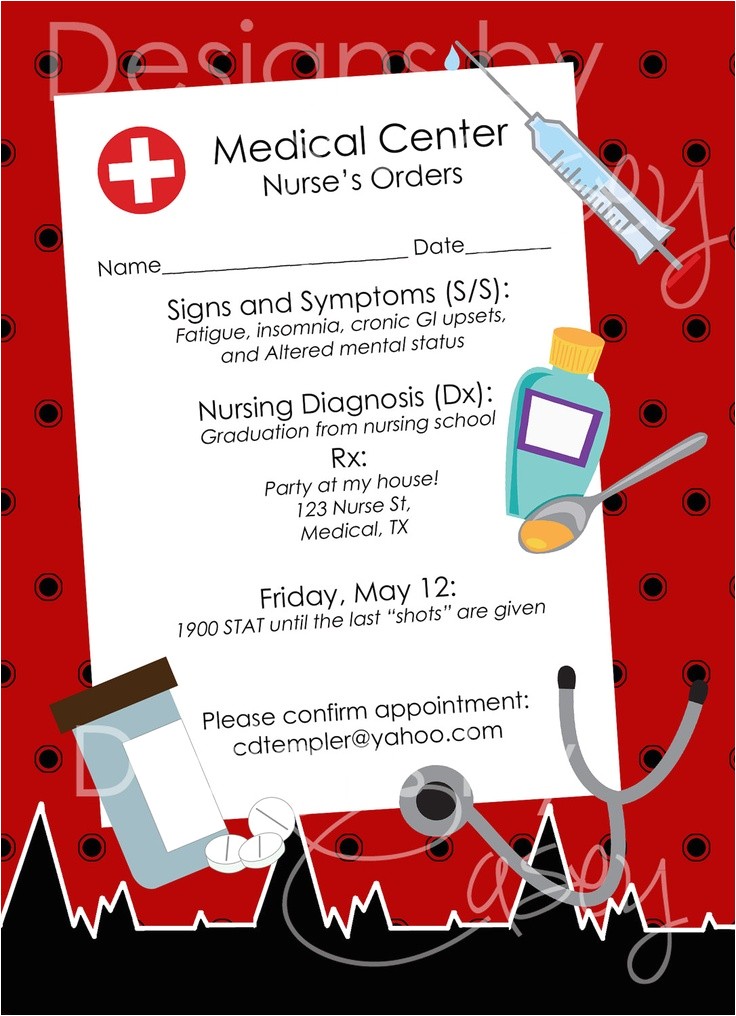 Nursing Graduation Party Invitations Templates 6 Best Of Free Printable Nursing Invitations