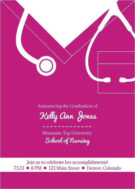 Nursing Graduation Party Invitations Templates Free Printable Graduation Party Invitation Template Nurse