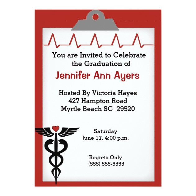 Nursing Graduation Party Invitations Templates Personalized Nursing School Graduation Invitations