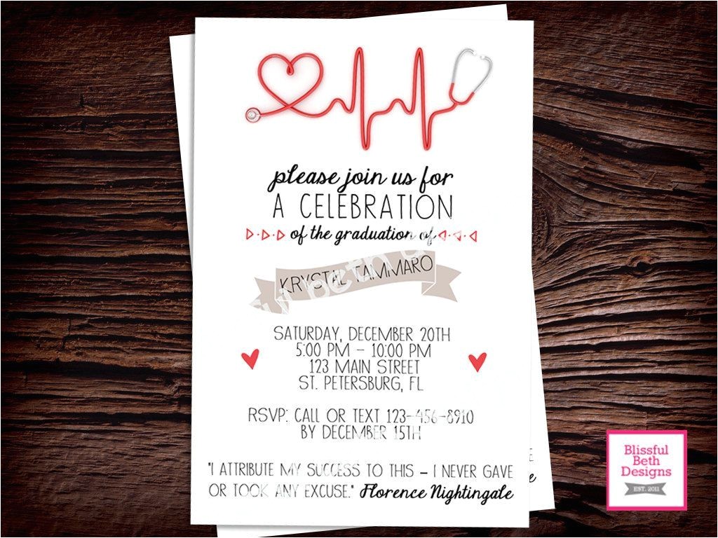 Nursing School Graduation Party Invitations Templates Nursing Pinning Ceremony Invitation Template Nursing