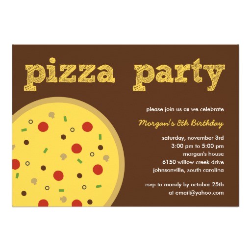 Office Pizza Party Invitation Template Pizza Party Invitation 5 Quot X 7 Quot Invitation Card Zazzle